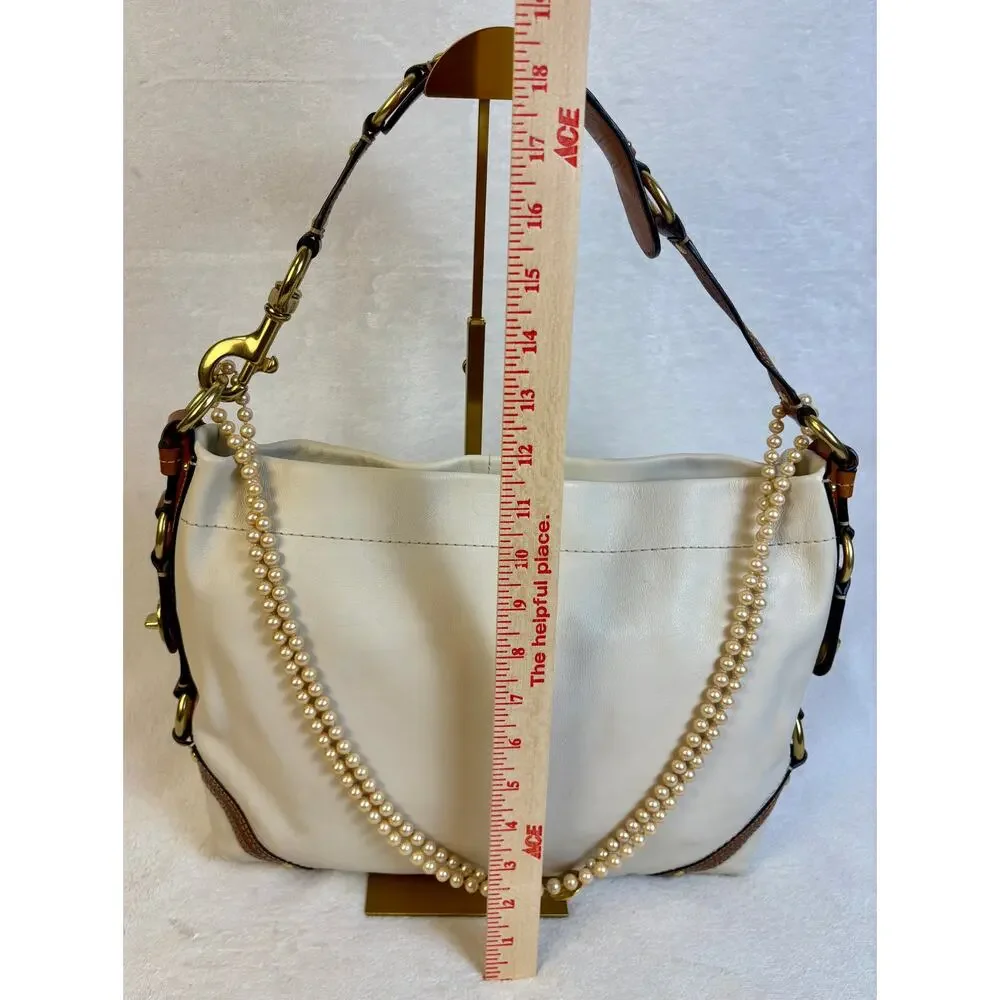 Coach Vintage Y2K Carly Hobo in Parchment with Chain